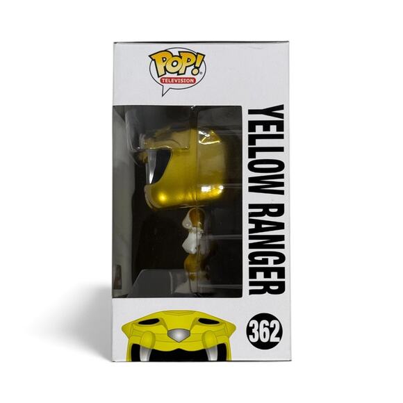 Funko Pop Unopened Yellow Ranger 362 Mighty Morphin' Power Rangers Metallic - Picture 2 of 10